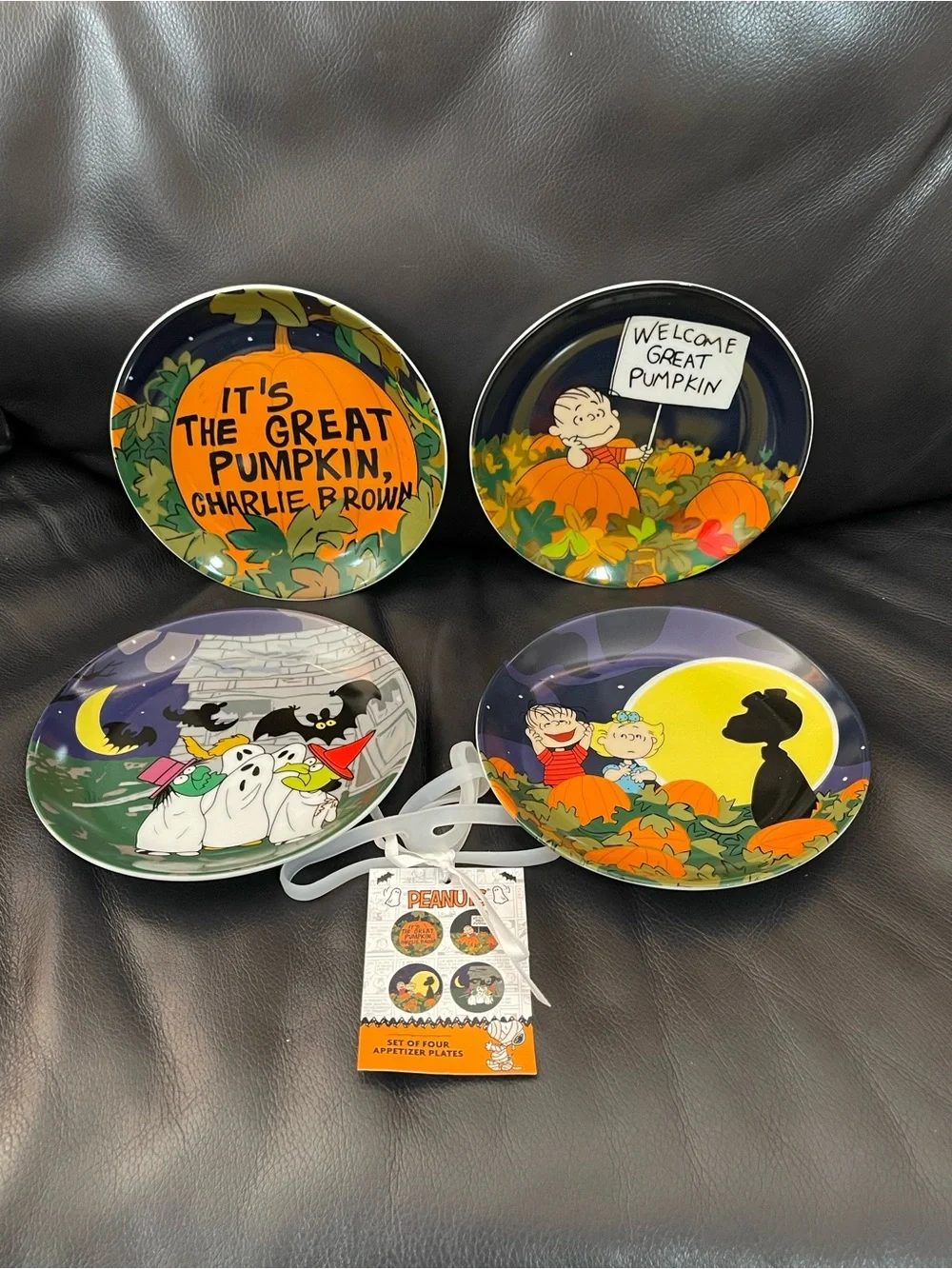 Halloween Peanuts Great Pumpkin Appetizer Plates, set of 4